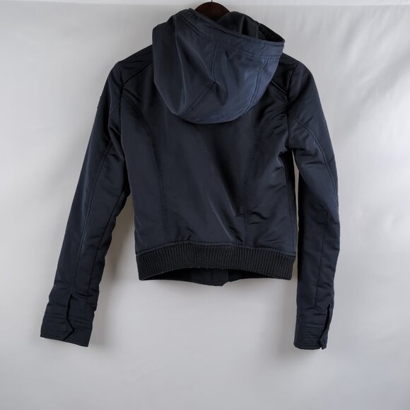 Abercombie & Fitch Girls/Kids Black Jacket Pink Lining Insulated Full Zip, Small - Picture 2 of 12